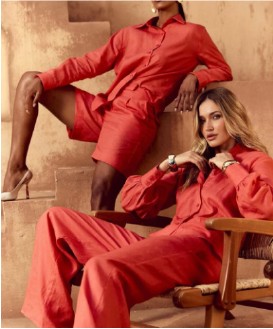 Editorial com looks vermelhos